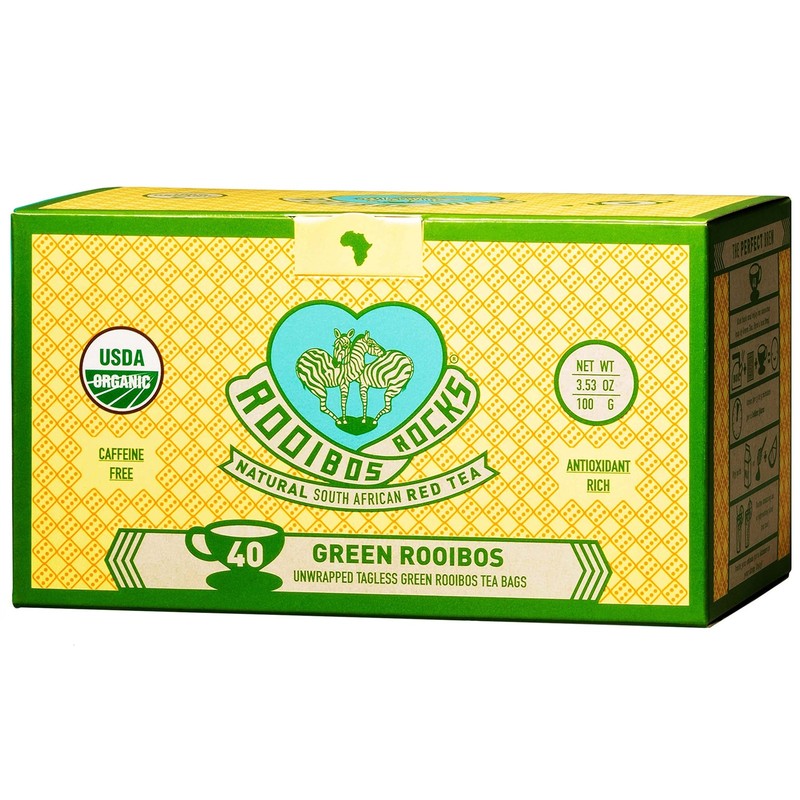 Organic Green Rooibos Tea Bags – 40 Rooibos Green Tea Bags – Naturally Sweet …