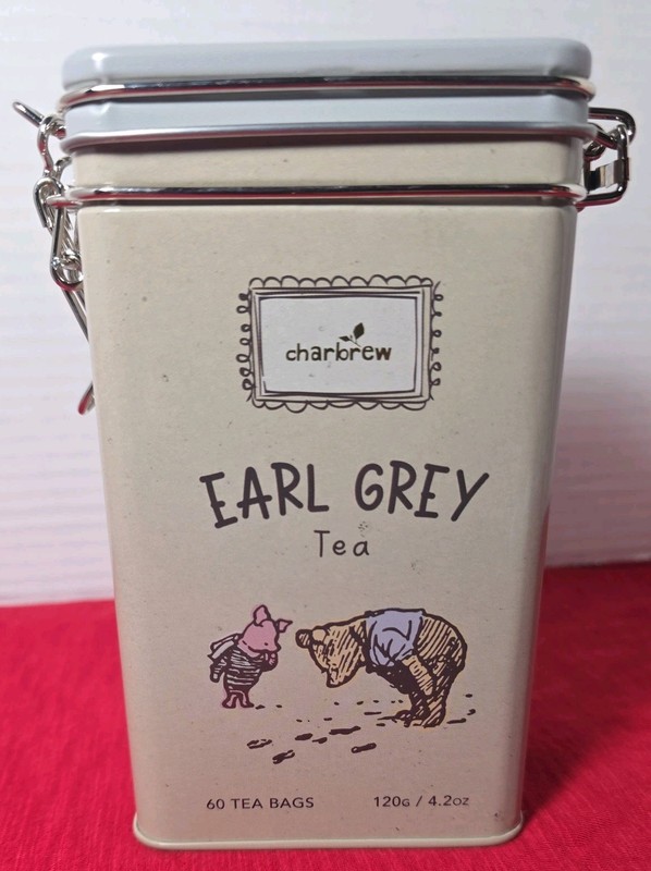 New Charbrew Winnie The Pooh Earl Grey Tea 60 Bags Exp. 6/28 Locking Tin