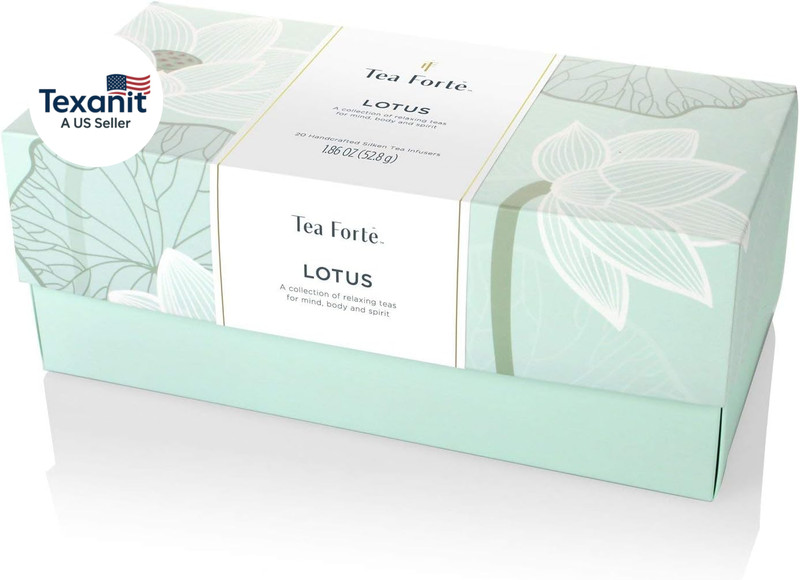 Lotus Presentation Box Tea Gift Set Sampler, 20 Assorted Variety Handcrafted Pyr gallery
