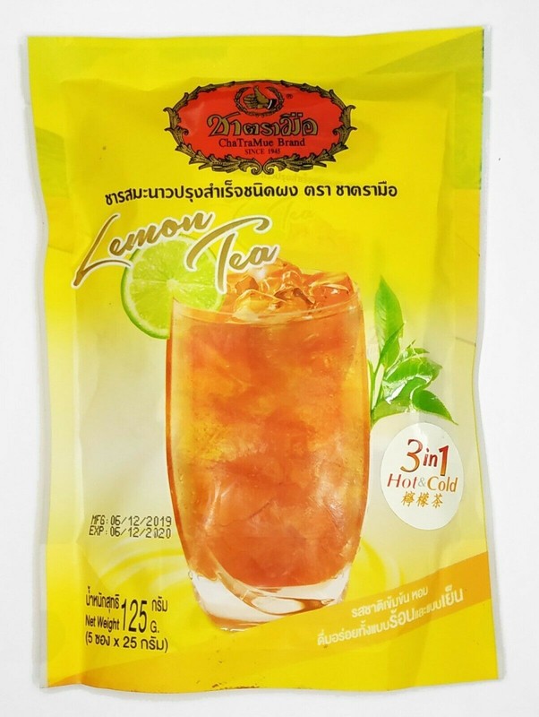 3 in 1 Instant Lemon Tea Powder Iced Cool & Hot ChaTraMue 100 g