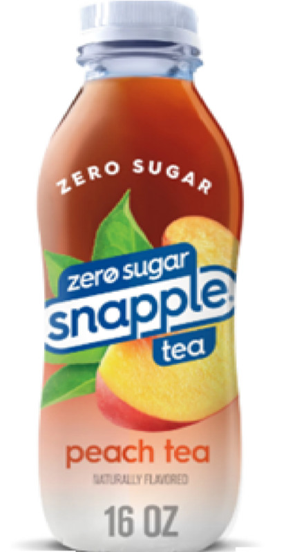 Snapple – Zero Sugar Peach Tea – 16 fl oz (CASE OF 24 Plastic Bottles)