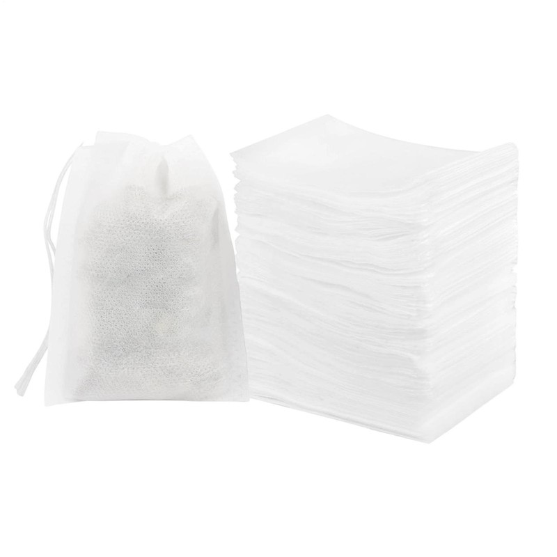 200 Disposable White Non-Woven EMPTY Tea Bags Drawstring Filter Bags For Spices