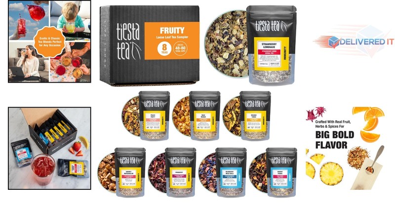 Fruity Tea Sampler Loose Leaf No Caffeine 8 Pouches Hot Iced Fruit Brews gallery