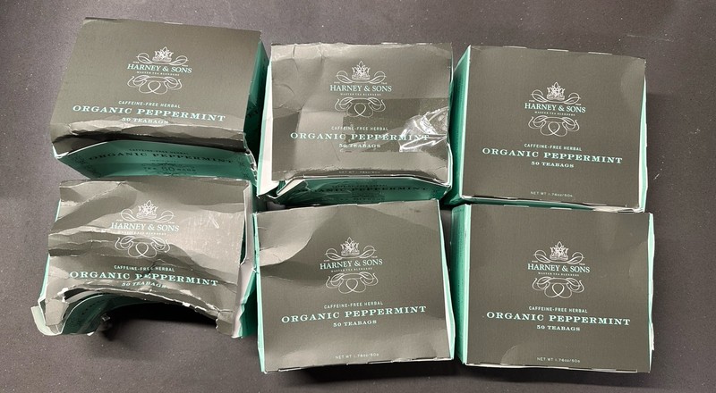 6Harney & Sons Organic Peppermint Herbal Tea Bags 50 count each bb 10/26
