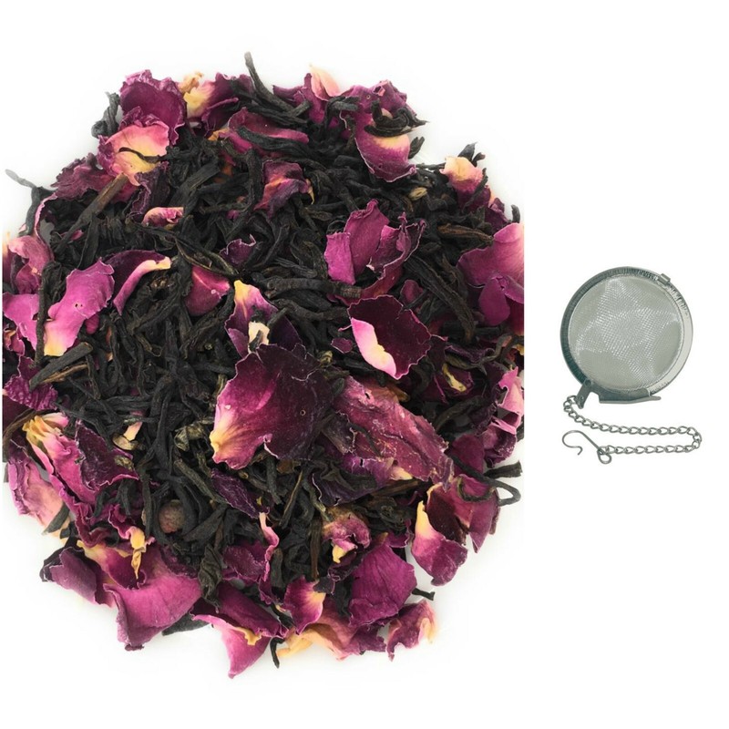 Rose Delight Black Tea With Free Infuser Natural Dried Petals Herbal Fresh Blend