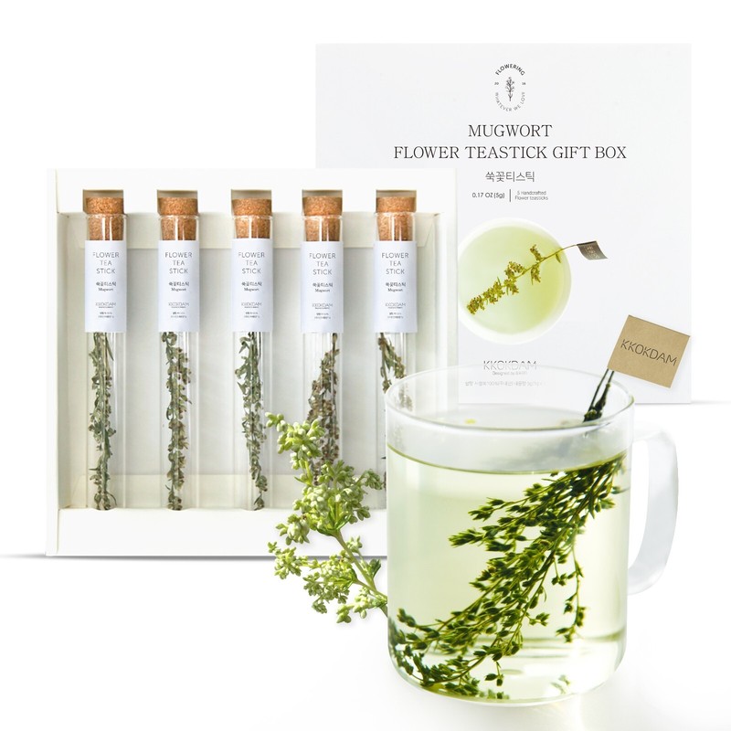 KKOKDAM Tea Gift Set – Mugwort Flower Tea, Loose Leaf Tea Set 5ct