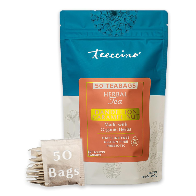 Dandelion Caramel Nut Tea - Caffeine Free, Roasted Herbal Tea with Prebiotics, 3 gallery
