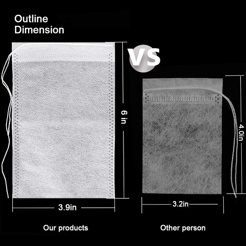 100Pcs Large Tea Bag - Disposable Empty Tea Filter Bags No Mess Mesh Bags with D gallery