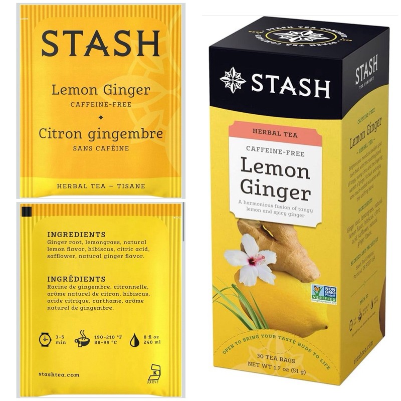 Lemon Ginger Tea STASH 6 BOX total 180 Tea Bags . Caffeine Free. Herbal Tea gallery