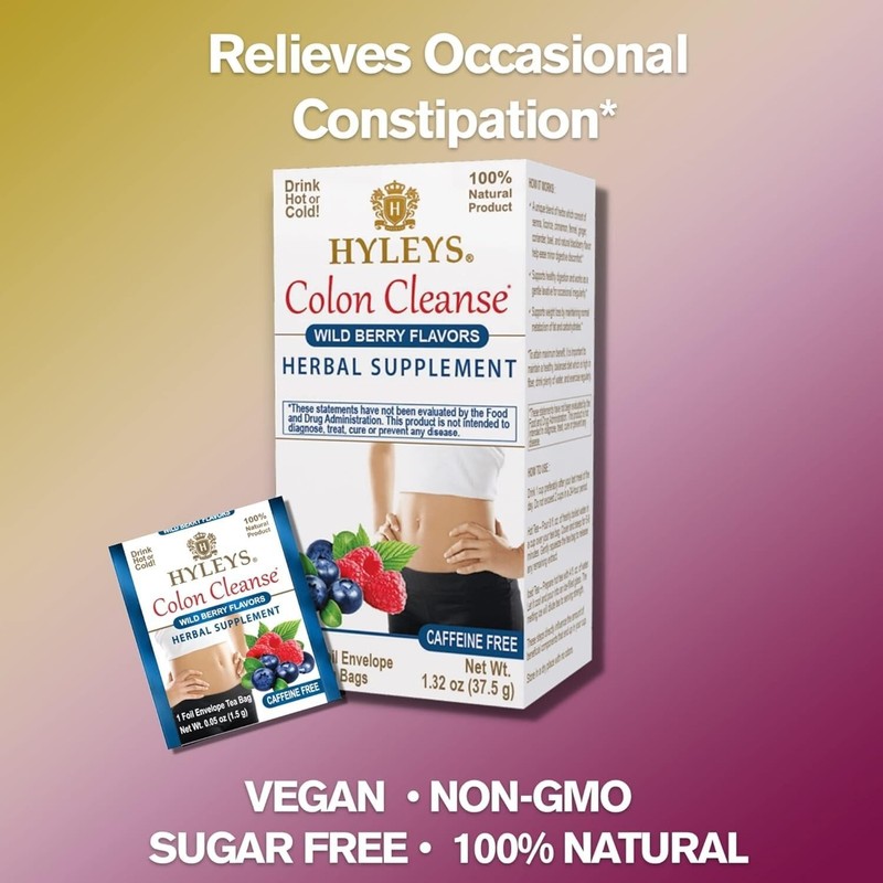 Hyleys Colon Cleanse Tea Maqui Berry Flavor - 25 Tea Bags (1 Pack) gallery