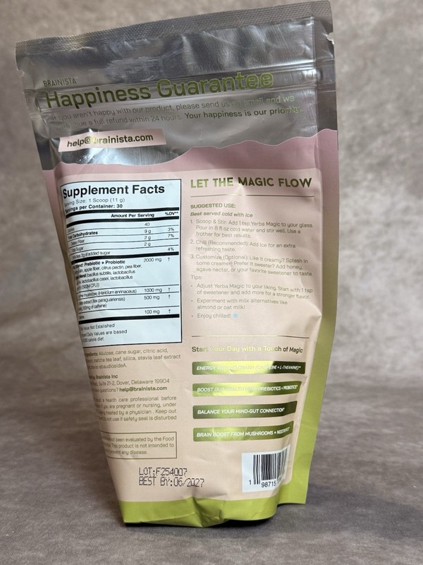 Brainista Yerba Mate Tea & Infusion Strawberry Matcha Powder 330g gallery