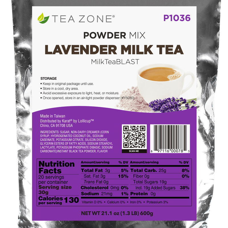 Tea Zone Lavender Milk Tea Powder/ Instant Powder for Milk Tea(1.32 lbs, P1036) gallery