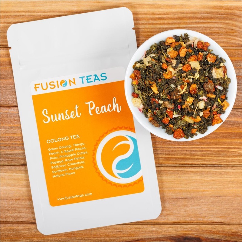 Sunset Peach Oolong Tea – Loose Leaf Blend – Fusion Teas