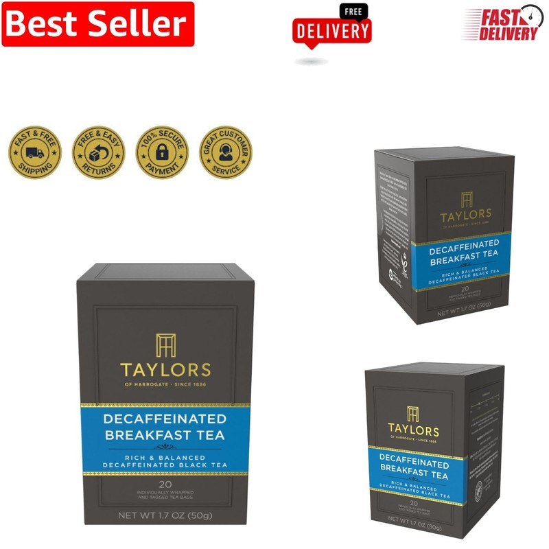 20 Count Decaffeinated Black Tea Bags – Ethically Sourced, Perfect for Any Time