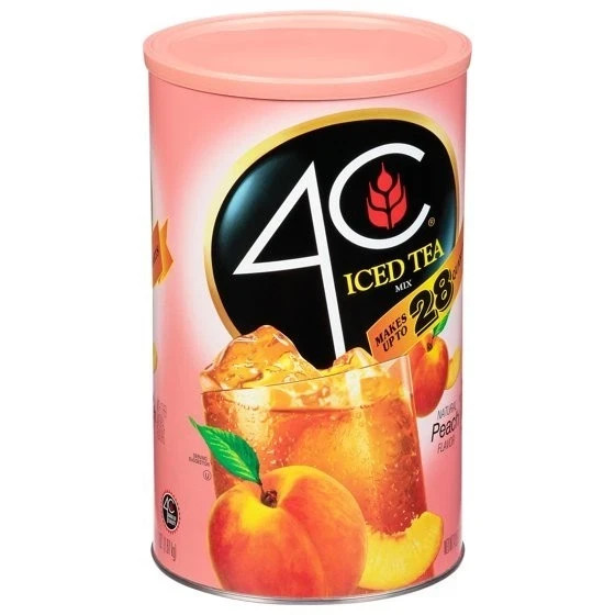 4C Natural Peach, Lemon Raspberry Iced Tea Mix, 66.1 oz😋Choose your flavor gallery