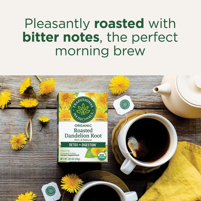 Organic Roasted Dandelion Root Tea Pack Of 6 Caffeine Free Digestive Support gallery