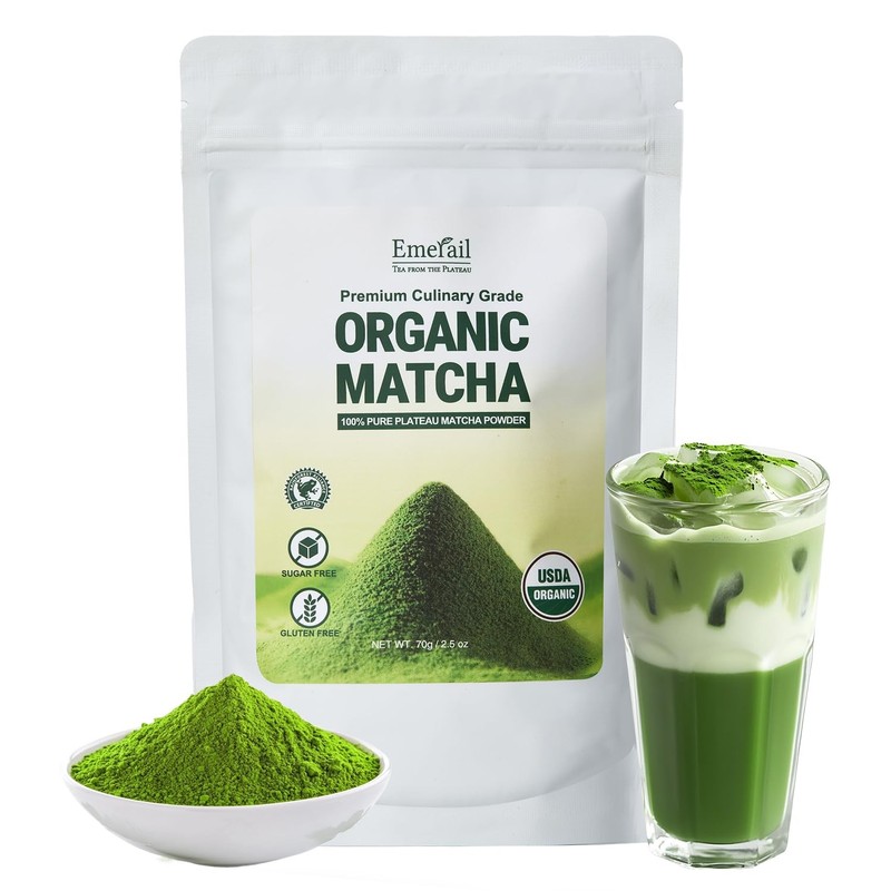 Emerail Organic Matcha Powder, Calm Energy & Antioxidant Support，USDA-Certifi…