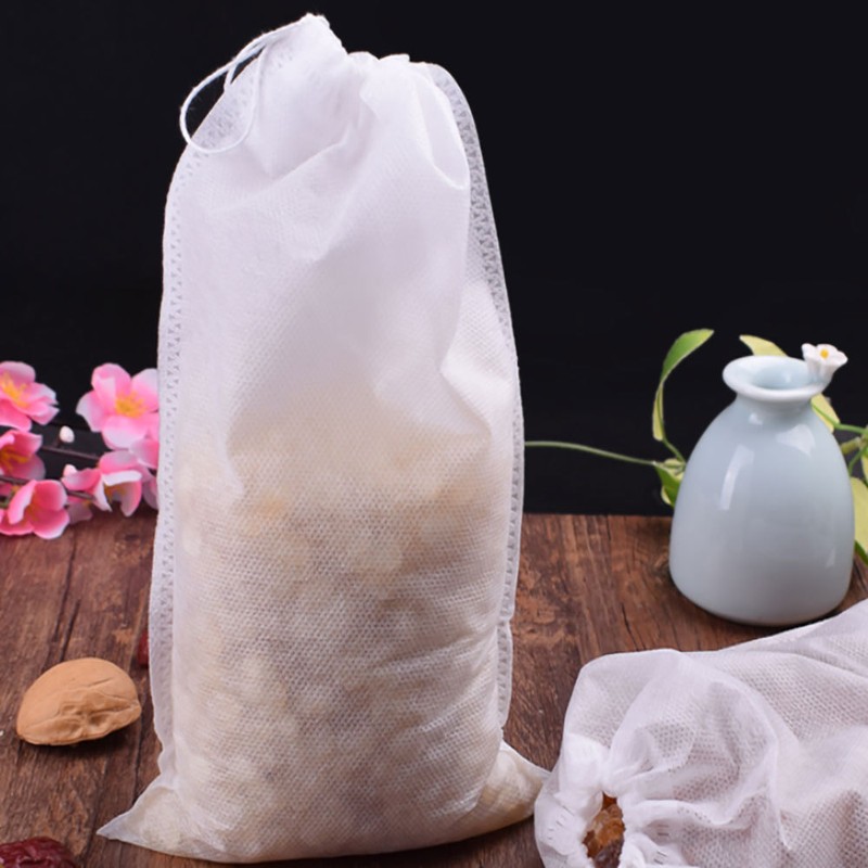 Assorted Sizes Non-woven Empty Tea Bags Loose Herbs Teabag with Drawstring gallery