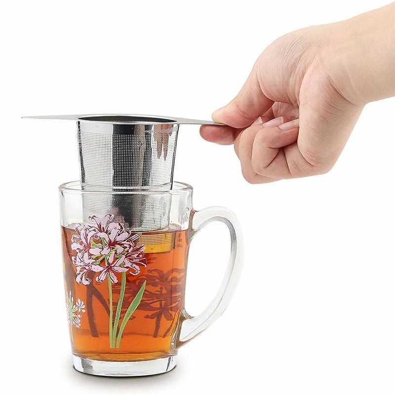 Loose Leaf Tea Infuser Tea Filter Mesh Tea Strainer Large Capacity Double Handle gallery