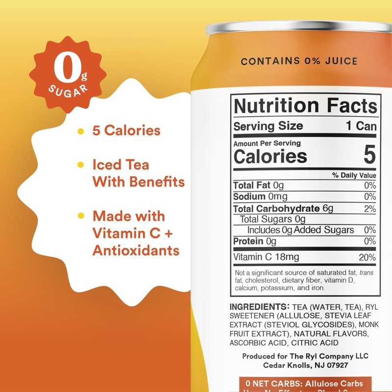 Ryl Iced Tea, Half & Half –Zero Sugar, Antioxidant Superblend, 5 Calories, Lo... gallery