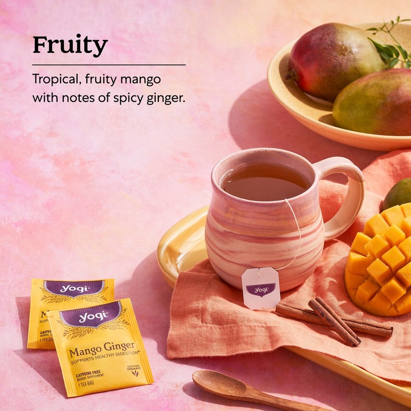 Yogi Tea - Mango Ginger Tea (4 Pack) Caffeine Free - 64 Organic Herbal Tea Bags gallery
