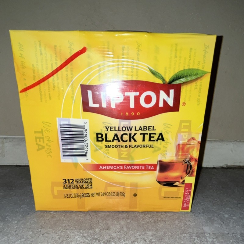 Lipton Yellow Label Black Tea 312 Bagged Tea Bags, 24.9 oz Caffeinated Pantry