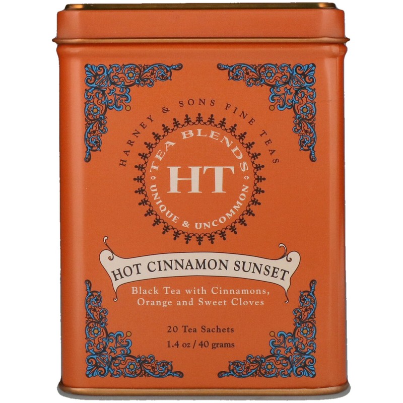 Harney & Sons, (3 Pack) HT Tea Blend, Hot Cinnamon Sunset, 20 Tea Sachets, 1.4