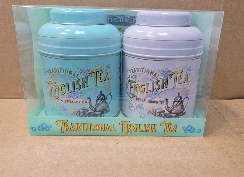 2 Pack New Traditional English Teas Afternoon Breakfast Tea Cannister 160 Bags