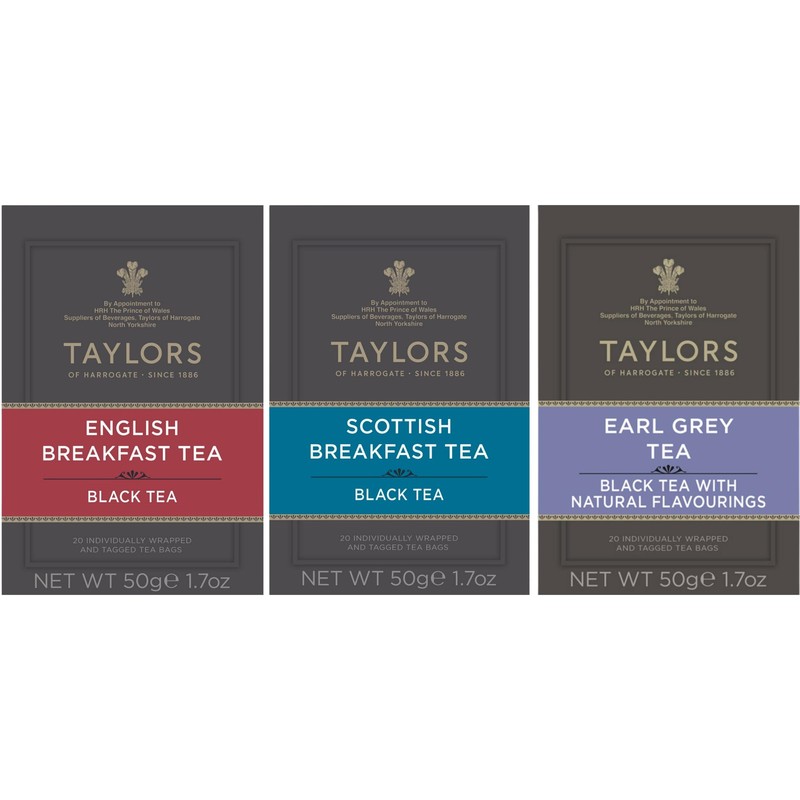 Black Tea Variety Pack, Individually Wrapped Bags, English Breakfast, Scottis…