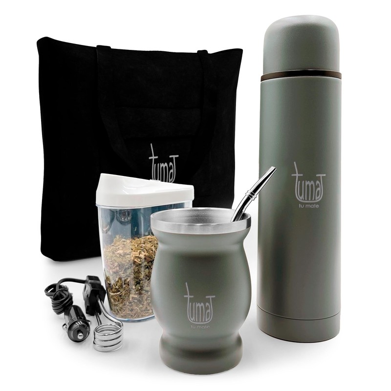 Complete Yerba Mate Kit – Includes Mate Cup, Straw (Bombilla), 750ml Thermos,…