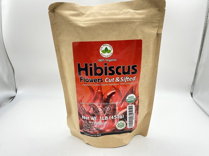 Hibiscus Tea 1LB (16Oz) 100% CERTIFIED Organic Hibiscus Flowers Herbal Tea