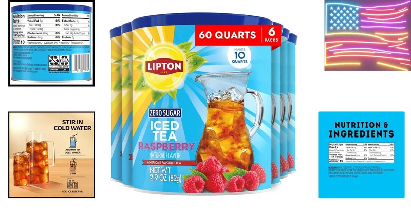 Zero Sugar Iced Tea Mix, Raspberry Flavor Black Iced Tea, Makes 10 Quarts Pac... gallery