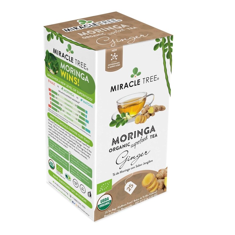 Caffeine-Free Organic Ginger Moringa Tea - 25 Bags for Stress Relief & Energy gallery