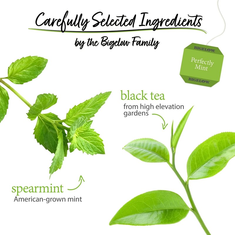 Bigelow Tea Perfectly Mint Black Tea, Caffeinated, 20 Total Tea Bags gallery