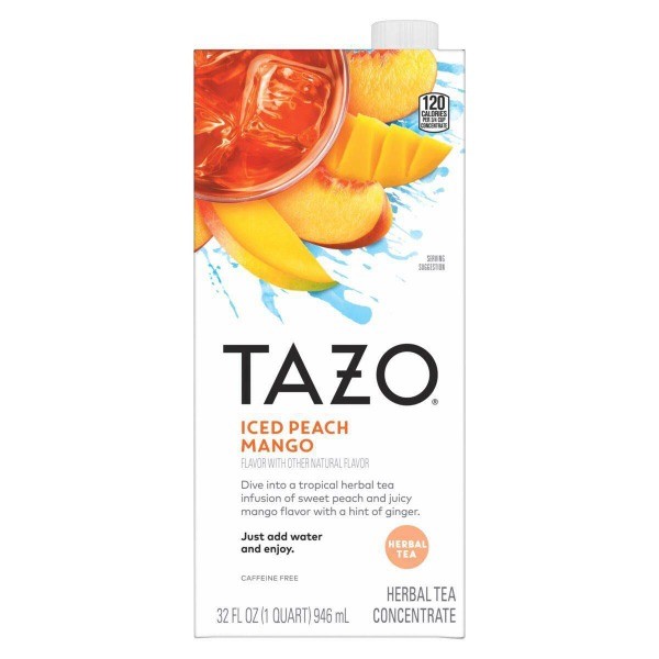 Tazo Iced Peach Mango Herbal Tea Concentrate – 32 fl oz