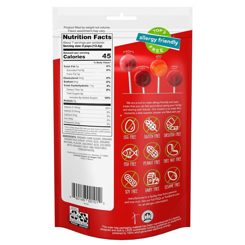Allergen-Free Organic Pops: 14 Assorted Fruit Lollipops for Healthy Indulgence gallery