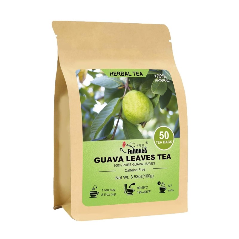 FullChea – Guava Leaves Tea Bags, 50 Teabags – Hojas De Guayaba, Premium Guava L