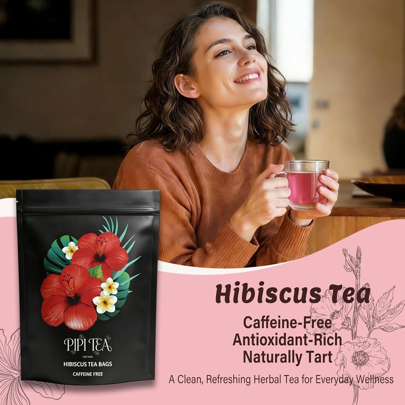 1-3X PiPi Tea Organic Hibiscus Tea Bags,Caffeine Free Herbal,Rich In Antioxidant gallery
