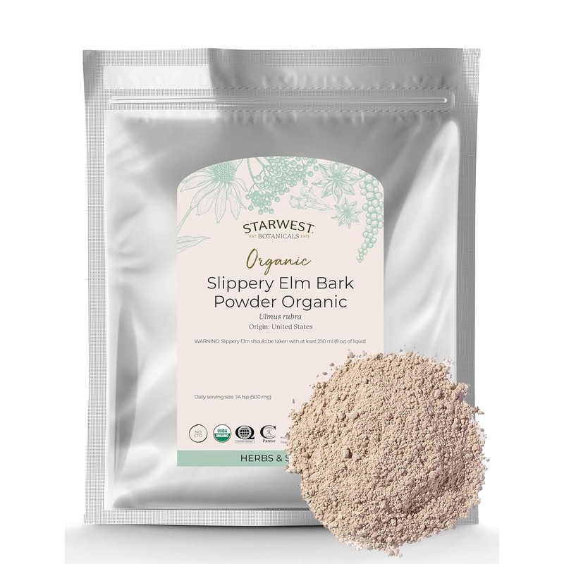 Starwest Botanicals Organic Slippery Elm Bark 16 Ounce (Pack of 1), No Color