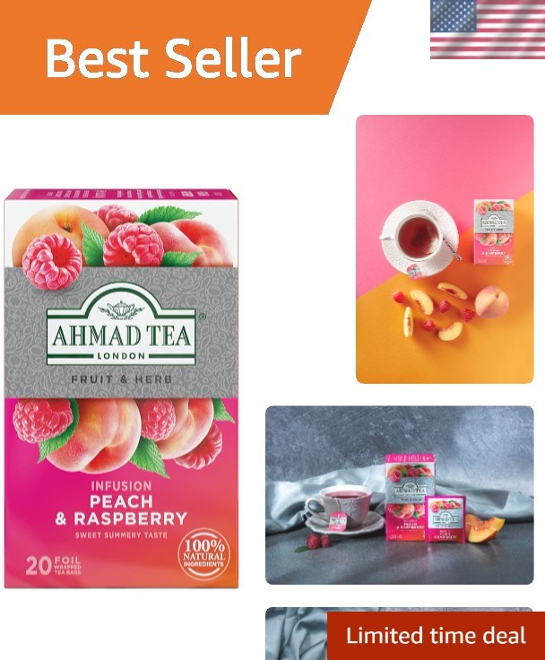 Peach & Raspberry Herbal Tea – 20 Count, Guilt-Free Indulgence