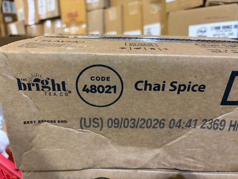 100x .09oz Bright Chai Spice Tea Rails 48021 BB 9/03/2026 Flavia Lavazza Ginger