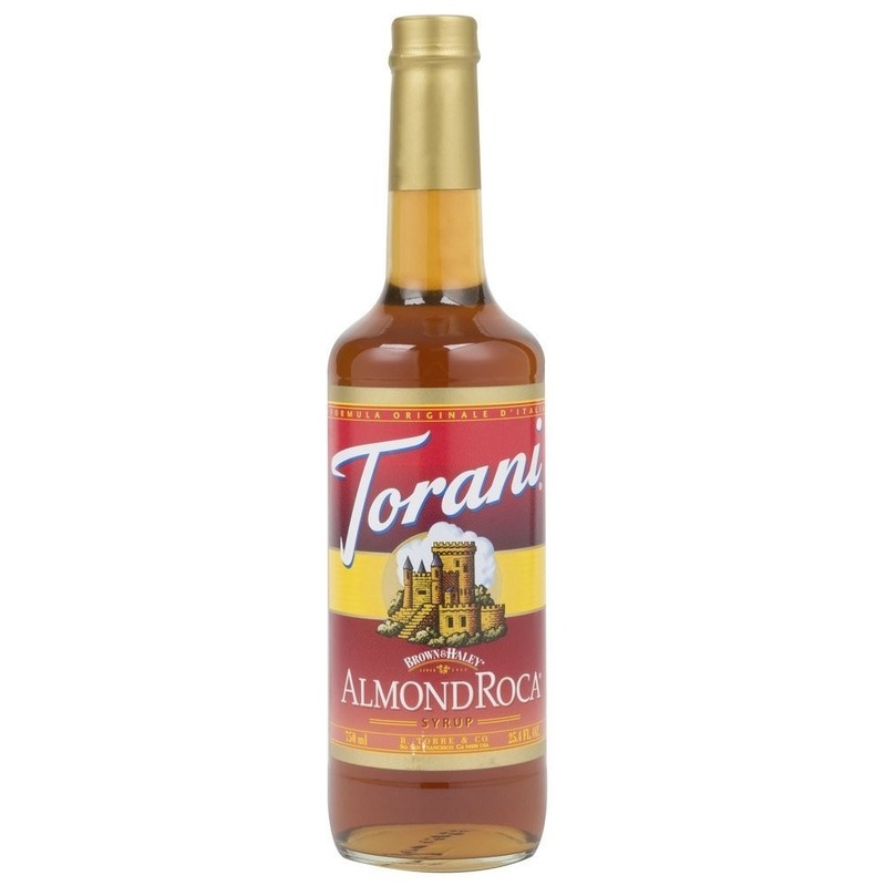 Torani Almond Roca Syrup – 750 mL Glass Bottle