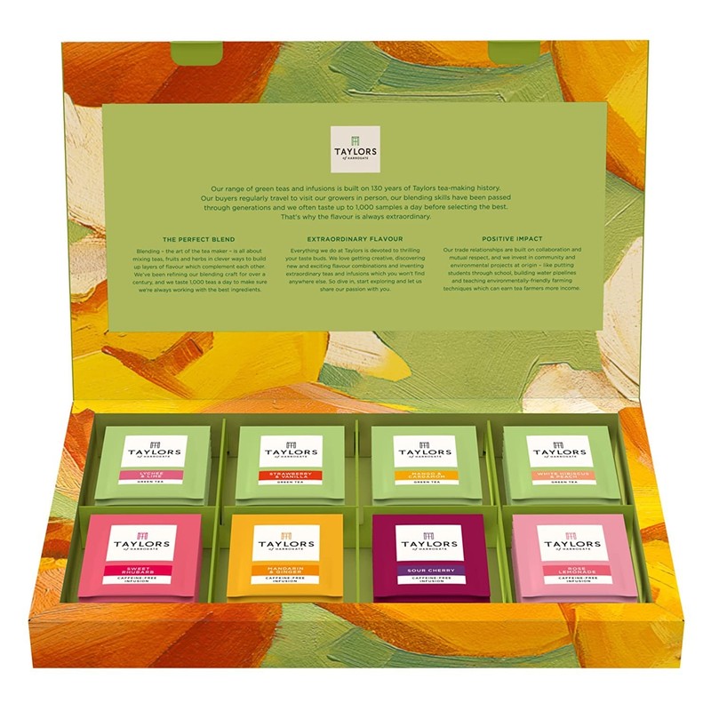 Assorted Green & Herbal Teas Sampler, Variety Pack Gift Box, Individually Wra…