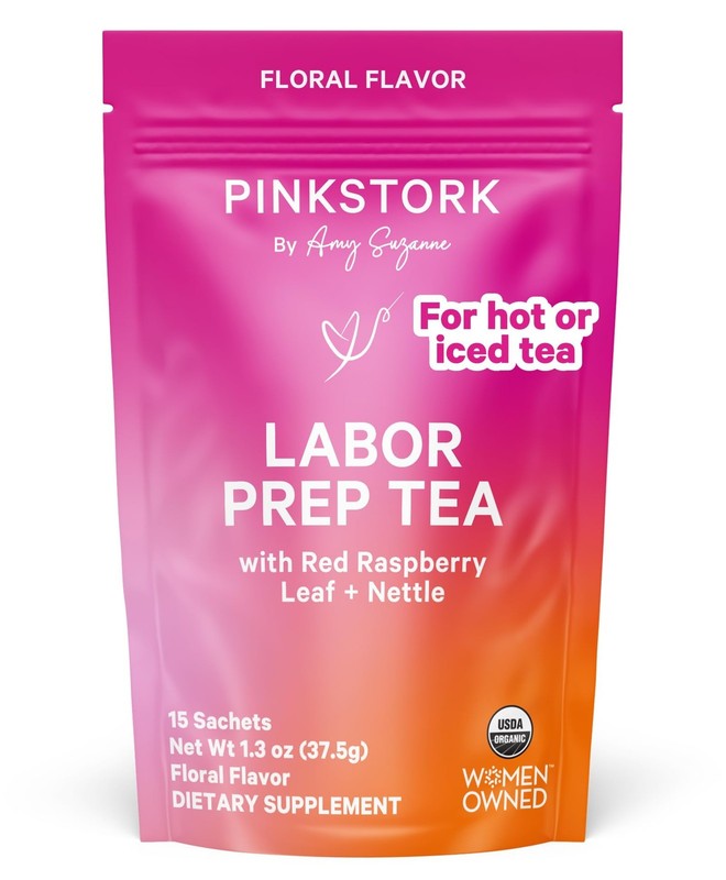 Organic Labor Prep Tea – Red Raspberry Leaf with Chamomile and Rosehip, Pregn…