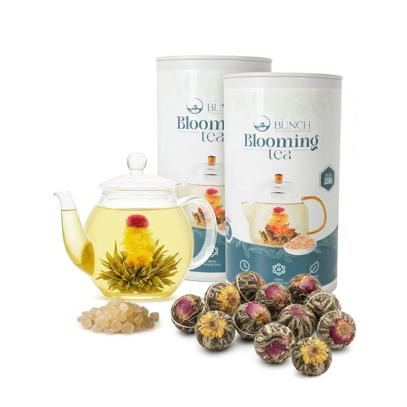 Bunch Blooming Flower Tea Set 12x2 HandTied Organic Green Balls with 24 Packs