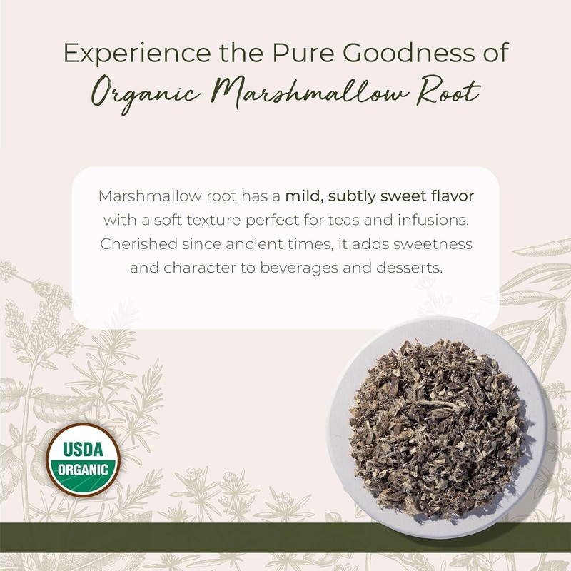 Organic Marshmallow Root - Cut & Sifted Herbal Tea | 4 oz Pouch gallery