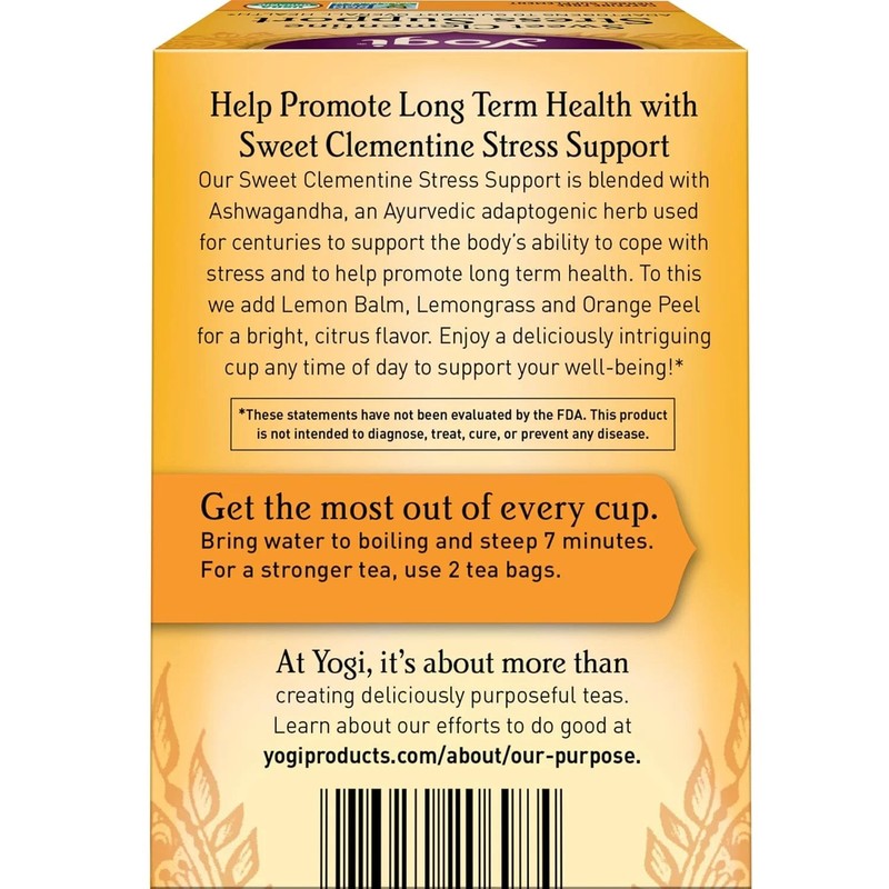 Yogi Tea Sweet Clementine Stress Support Tea - 16 Tea Bags per Pack (6 Packs) gallery