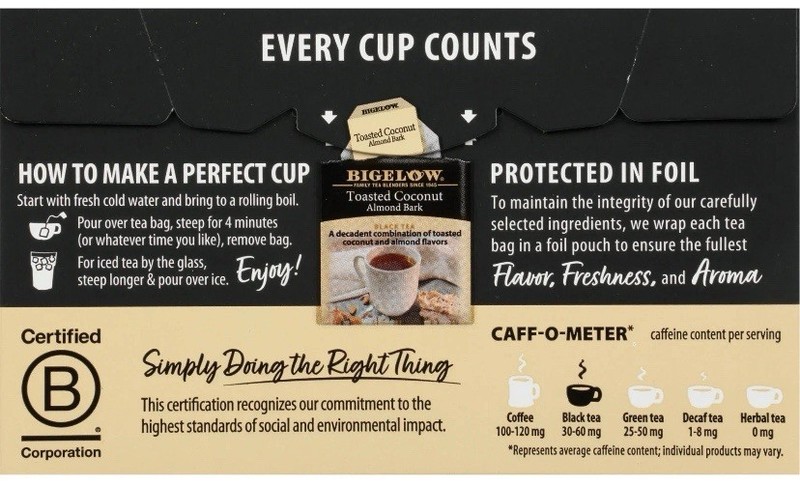 Bigelow Toasted Coconut Almond Bark Black Tea Bags - 18 Count, Dessert Tea gallery