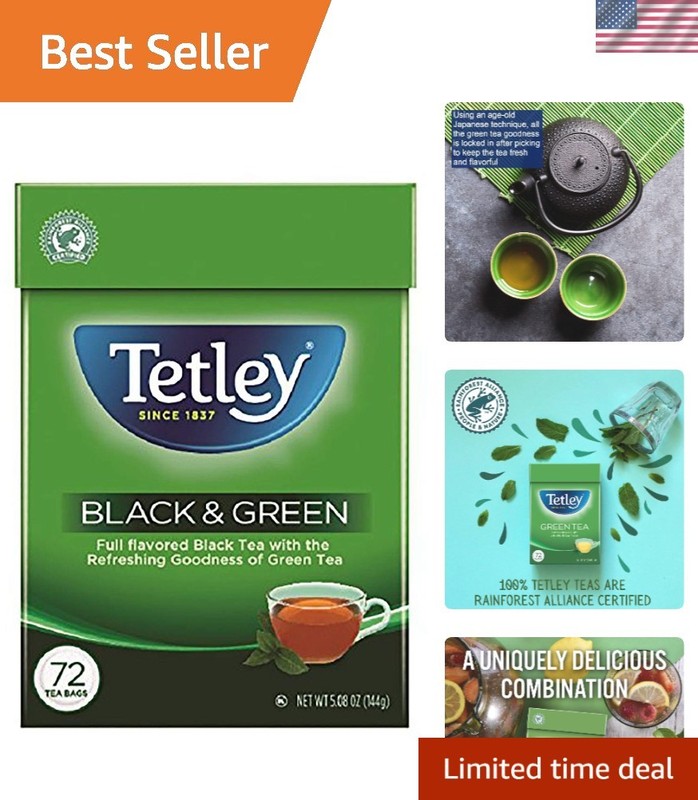 Elegantly Balanced 72 Count Black and Green Tea Bags – Perfect Hot or Iced