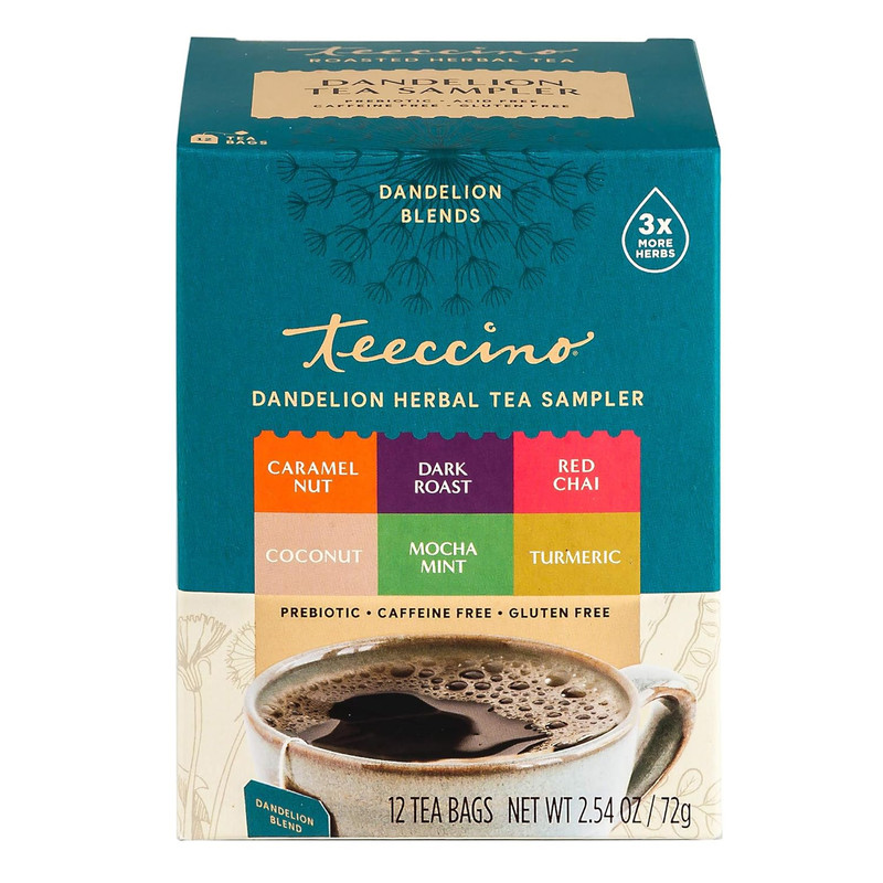 Teeccino Dandelion Tea Sampler, 12 Tea Bags gallery